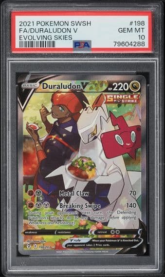 2021 #198 Full Art/Duraludon V PSA 10 Sword & Shield Evolving Skies Pokemon