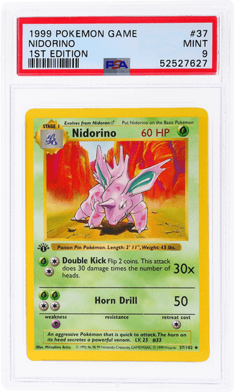 1999 #37 NIDORINO PSA 9 POKEMON BASE SET | 1ST EDITION