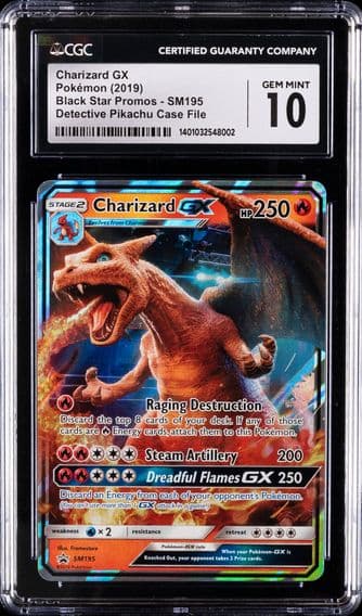 2019 #SM195 Charizard GX CGC 10 SM Black Star Promo Pokemon