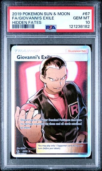 2019 #67 Full Art/Giovanni's Exile PSA 10 Sun & Moon Hidden Fates Pokemon