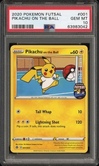 2020 #001 Pikachu on the Ball PSA 10 Futsal