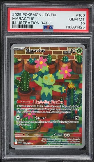 2025 #160 Maractus PSA 10 Jtg EN-Journey Together Pokemon