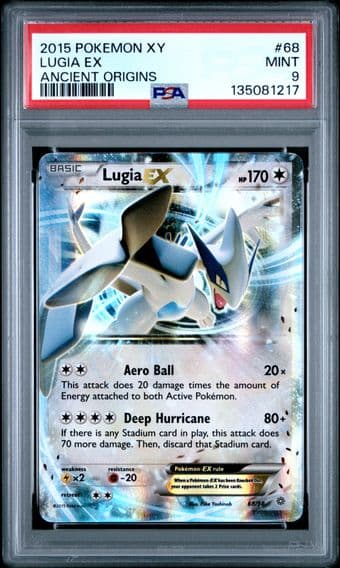 2015 #68 Lugia EX PSA 9 XY Ancient Origins Pokemon