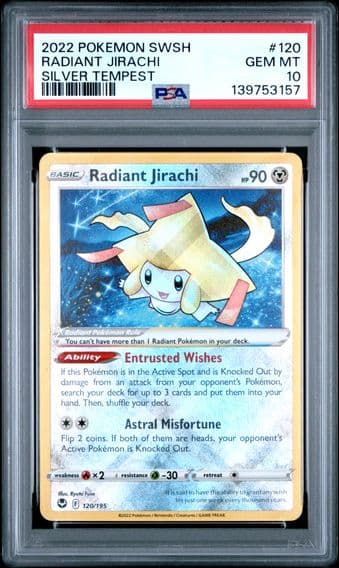 2022 #120 Radiant Jirachi PSA 10 Sword & Shield Silver Tempest Pokemon