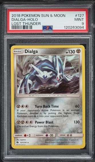 2018 #127 Dialga-Holo PSA 9 Sun & Moon Lost Thunder Pokemon