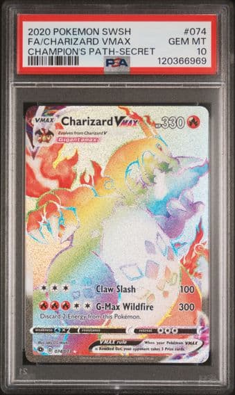 2020 #074 Full Art/Charizard Vmax PSA 10 Sword & Shield Champion's Path Pokemon