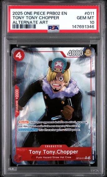 2025 #011 Tony Tony Chopper PSA 10 PRB02-Premium Booster - Card the Best- Vol.2 One Piece