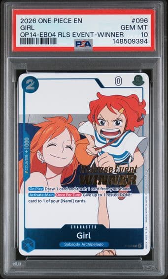 2026 #096 Girl The Azure Sea's Seven Release Event-Winner PSA 10 Promos One Piece