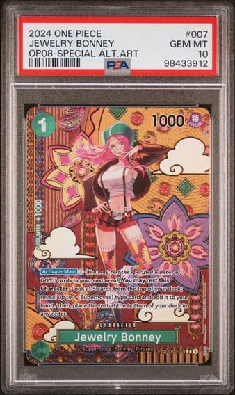 2024 #007 Jewelry Bonney PSA 10 One Piece OP08-Two Legends