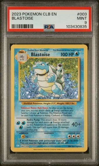 2023 #003 Blastoise PSA 9 Clb-Trading Card Game Classic Blastoise & Suicune EX Deck Pokemon