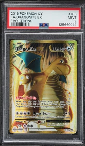 2016 #106 Full Art/Dragonite EX PSA 9 XY Evolutions Pokemon