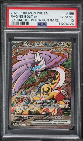 2025 #166 Raging Bolt EX PSA 10 Pre EN-Prismatic Evolutions Pokemon