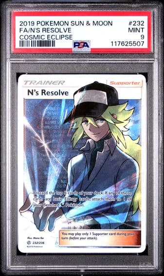 2019 #232 Full Art/N's Resolve PSA 9 Sun & Moon Cosmic Eclipse Pokemon