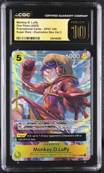 2025 #OP07-109 Monkey D. Luffy CGC 10 Pristine Promotional Cards - English
