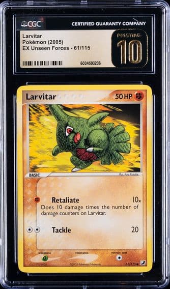 2005 #61 Larvitar CGC 10 Pristine EX Unseen Forces - English Pokemon