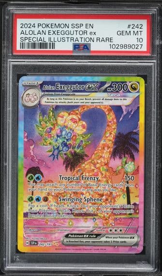 2024 #242 Alolan Exeggutor EX PSA 10 Ssp EN-Surging Sparks Pokemon
