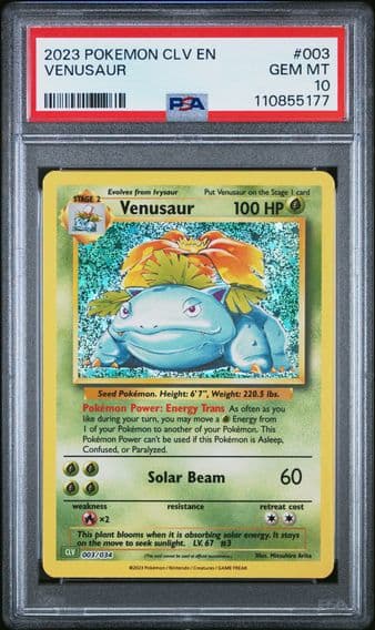2023 #003 Venusaur PSA 10 CLV-Trading Card Game Classic Venusaur & Lugia EX Deck Pokemon