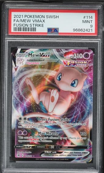 2021 #114 Full Art/Mew Vmax PSA 9 Sword & Shield Fusion Strike Pokemon