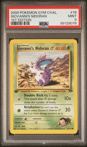 2000 #76 Giovanni's Nidoran 1st Edition PSA 9 Gym Challenge