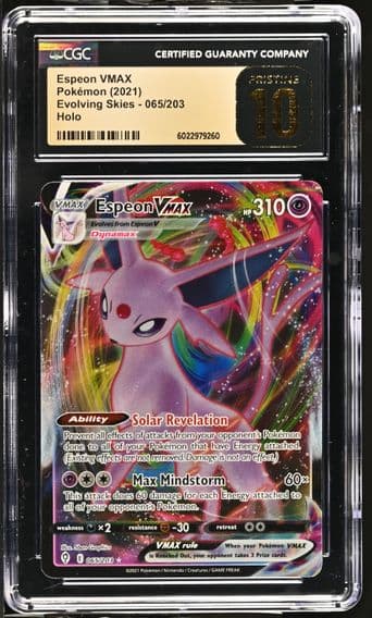 2021 #065 Espeon VMAX CGC 10 Pristine Evolving Skies - English