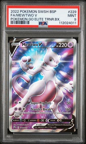 2022 #229 Full Art/Mewtwo V PSA 9 Swsh Black Star Promo Pokemon