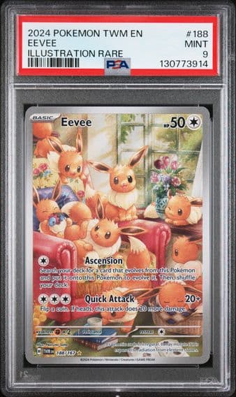 2024 #188 Eevee PSA 9 Twm EN-Twilight Masquerade Pokemon