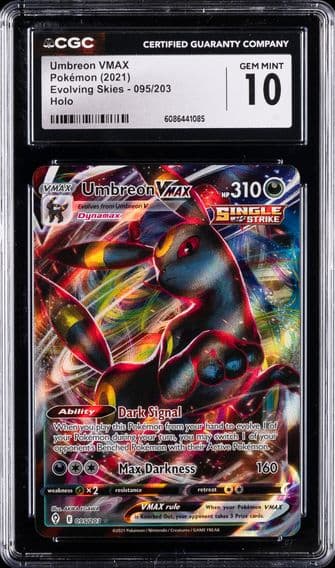 2021 #095 Full Art/Umbreon Vmax CGC 10 Sword & Shield Evolving Skies Pokemon