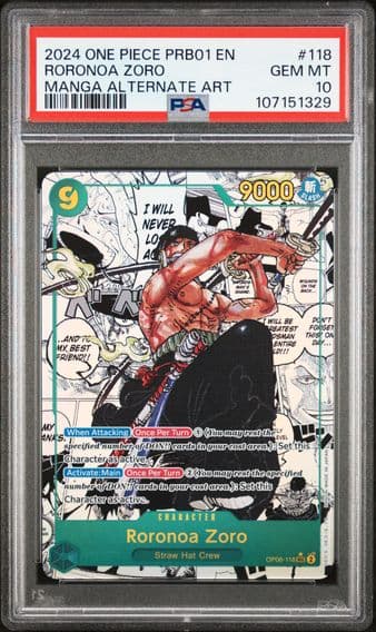 2024 #118 Roronoa Zoro PSA 10 PRB01-Premium Booster - Card the Best- One Piece