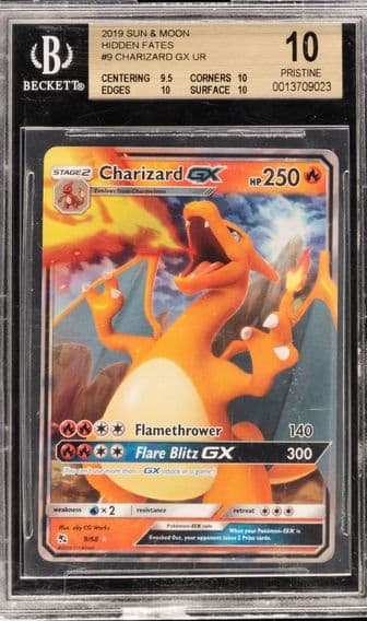 2019 #9 CHARIZARD GX UR BGS 10 POKEMON SUN AND MOON | HIDDEN FATES