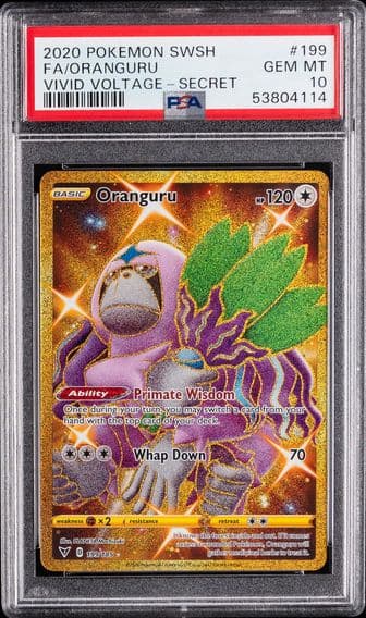 2020 #199 Full Art/Oranguru PSA 10 Sword & Shield Vivid Voltage Pokemon