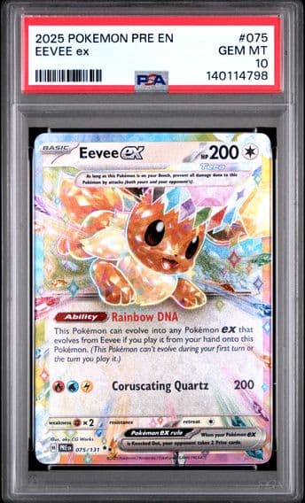 2025 #075 Eevee EX PSA 10 Pre EN-Prismatic Evolutions Pokemon