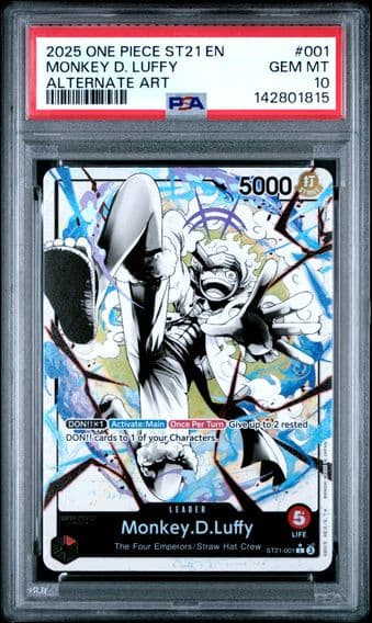 2025 #001 Monkey D. Luffy PSA 10 Starter Deck ST21-EX Gear 5 One Piece
