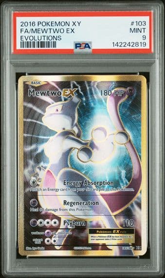 2016 #103 Full Art/Mewtwo EX PSA 9 XY Evolutions Pokemon