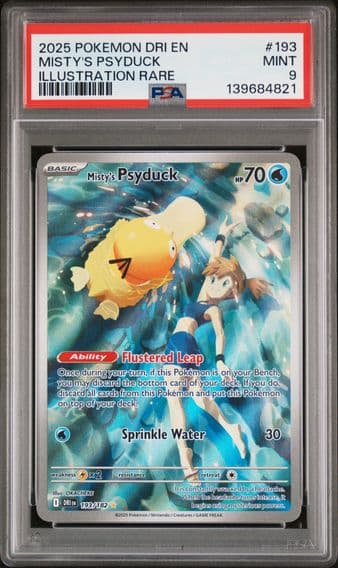 2025 #193 Misty's Psyduck PSA 9 Dri EN-Destined Rivals Pokemon