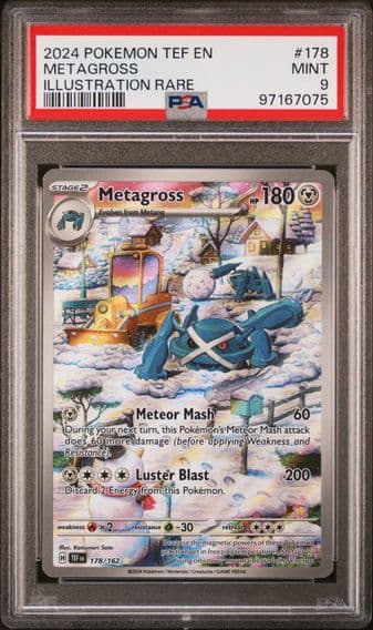 2024 #178 METAGROSS PSA 9 POKEMON TEF EN-TEMPORAL FORCES | ILLUSTRATION RARE