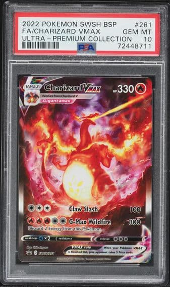 2022 #261 Full Art/Charizard Vmax PSA 10 Swsh Black Star Promo Pokemon