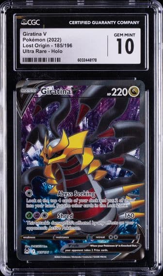 2022 #185 Full Art/Giratina V CGC 10 Sword & Shield Lost Origin Pokemon