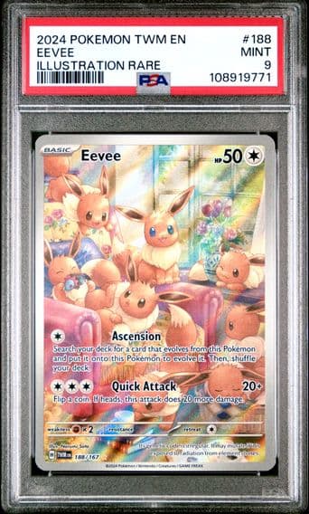 2024 #188 Eevee PSA 9 Twm EN-Twilight Masquerade Pokemon