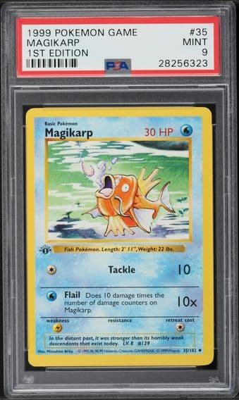 1999 #35 BASE SET SHADOWLESS 1ST EDITION MAGIKARP PSA 9 MINT POKEMON