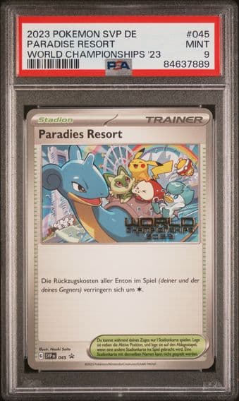 2023 #045 PARADISE RESORT PSA 9 POKEMON GERMAN SVP DE-SV BLACK STAR PROMO | WORLD CHAMPIONSHIPS 2023