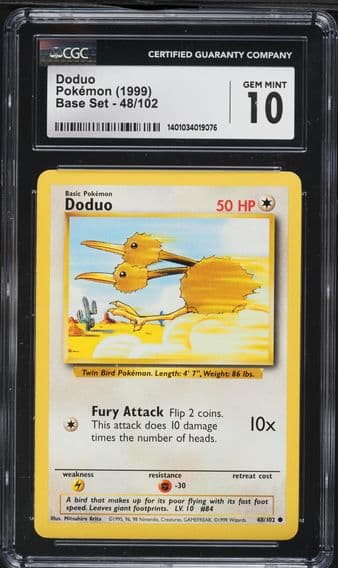 1999 #48 Doduo CGC 10 Game Pokemon