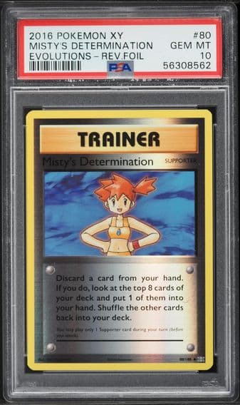 2016 #80 Misty's Determination-Reverse Foil PSA 10 XY Evolutions Pokemon