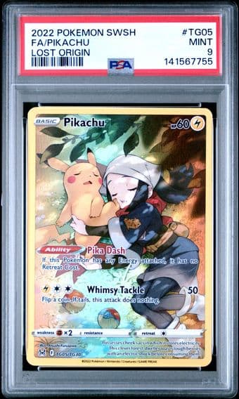 2022 #TG05 Full Art/Pikachu PSA 9 Sword & Shield Lost Origin Pokemon