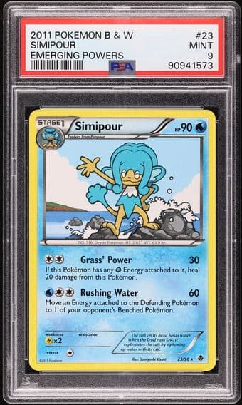 2011 #23 Simipour PSA 9 Pokemon Black & White Emerging Powers