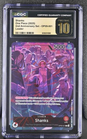 2025 #OP09-001 Shanks CGC 10 Pristine 2nd Anniversary Set - English