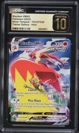 2022 #TG15 Full Art/Blaziken Vmax CGC 10 Pristine Sword & Shield Silver Tempest Pokemon