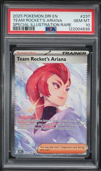 2025 #237 Team Rocket's Ariana PSA 10 Dri EN-Destined Rivals Pokemon