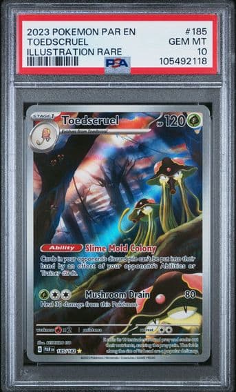2023 #185 TOEDSCRUEL PSA 10 POKEMON PAR EN-PARADOX RIFT | ILLUSTRATION RARE