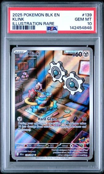 2025 #139 Klink PSA 10 Blk EN-Black Bolt Pokemon