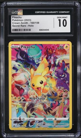 2023 #160 Full Art/Pikachu CGC 10 Sword and Shield Crown Zenith Pokemon